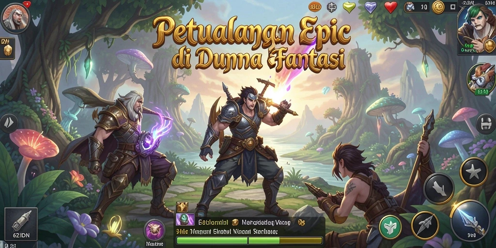 Tampilan gameplay seru dengan pertarungan menantang di dunia 62IDN.
