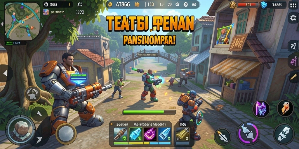 Tampilan gameplay AT866 yang menggambarkan pertempuran strategis yang mendebarkan.