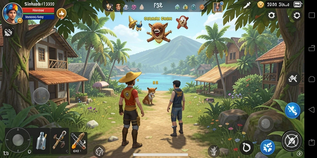 Tangkapan layar gameplay F32 yang menampilkan interaksi sosial yang menarik.