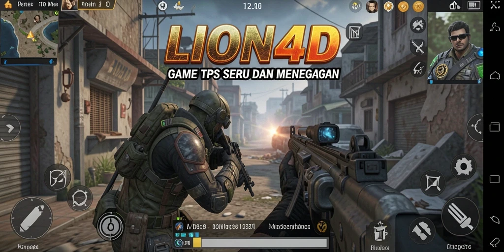 Screenshot gameplay LION4D menampilkan aksi pertempuran seru.
