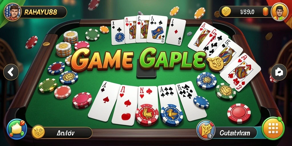 Tampilan gameplay seru RAHAYU88 saat bermain Gaple.