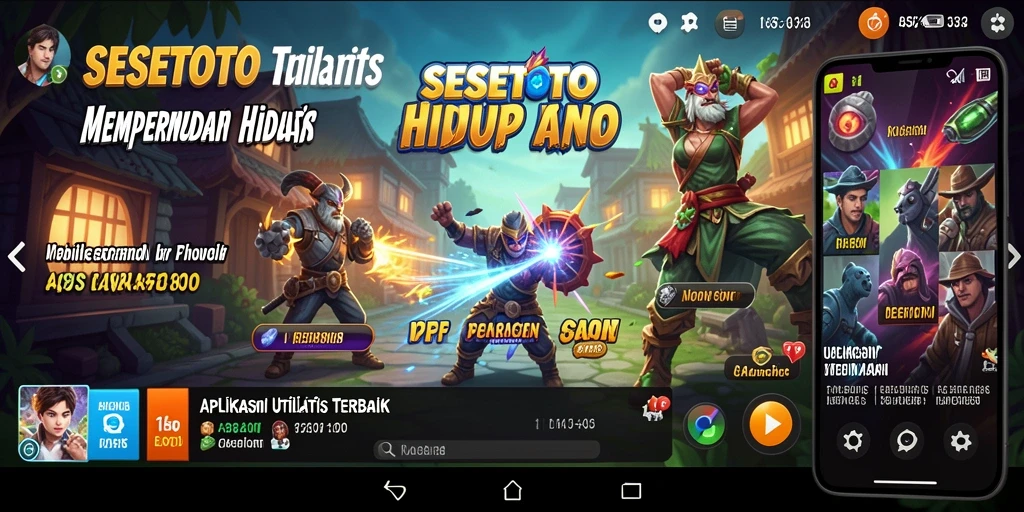 Tampilan utama aplikasi SESETOTO yang menampilkan berbagai fitur utilitas.