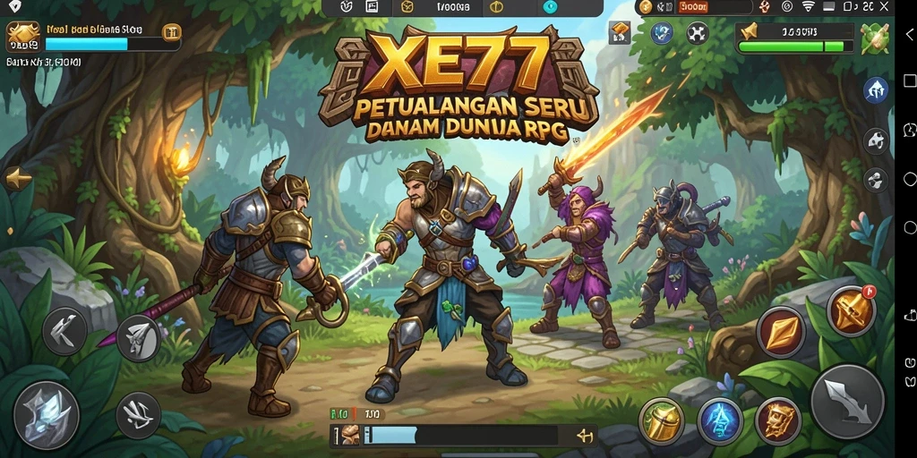 Screenshot dari gameplay menakjubkan di XE77 RPG.